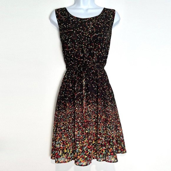 Confetti Print Fit and Flare Party Dress - Picture 3 of 13